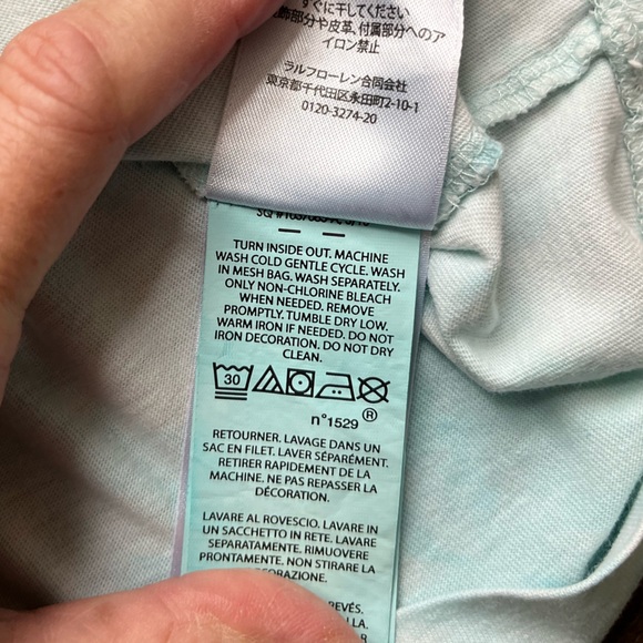 Polo Ralph Lauren blue white tie dye fishing bear slim fit t shirt. Size small - Picture 5 of 15